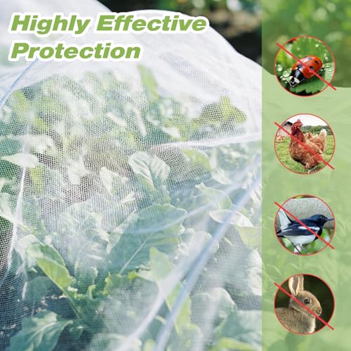 Garden Netting Pest Barrier,8'x20' Fine Bug Netting for Garden Protection Row Cover Raised Bed Screen Mesh Greenhouse Mosquito Net, Protecting Tree Plants Vegetable Flowers Fruits - size: 8FT*20FT