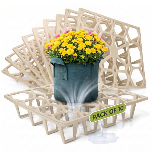 Pot Holder Plant Stand, Plant Riser, Pot Spacer for Indoor and Outdoor Planters & Containers – UV-Resistant Drainage Tray for Airflow, Root Health & Cleaner Surfaces - 19.7x7.5x2.4 inches (Standard White, 10 Pack) - color: Standard White, size: 10 Pack