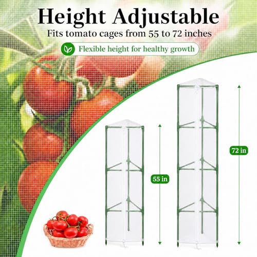 Halatool Garden Tomato Plant Cover Netting, Fits 55–72" Tomato Cages - size: 61 Inch