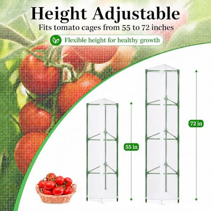 Halatool Garden Tomato Plant Cover Netting, Fits 55–72" Tomato Cages - size: 61 Inch