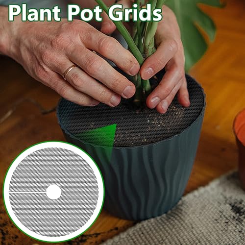 Adnee 6 Pcs Plant Pot Grids, 12" Cuttable Round Planter Pots Soil Guard - color: 6 Pcs 11.8" Round