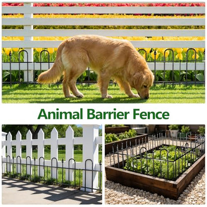 7ft(L) x 12.8in(H) 5 Panels Metal Decorative Garden Fence - size: 5 Panels-7ft(L) x 12.8in(H)