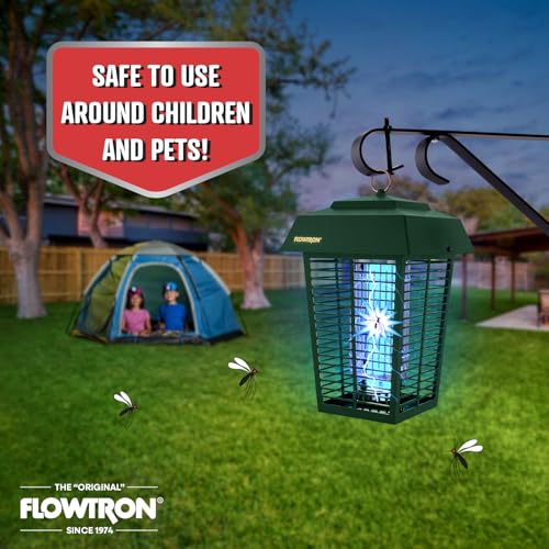 Flowtron Electric Bug Zapper, 1 Acre Outdoor, 40W UV, 5600V Zap, Green - color: Bush Green