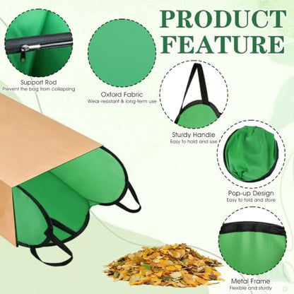 2 Pack Leaf Bag Holder Pop Up Portable Foldable