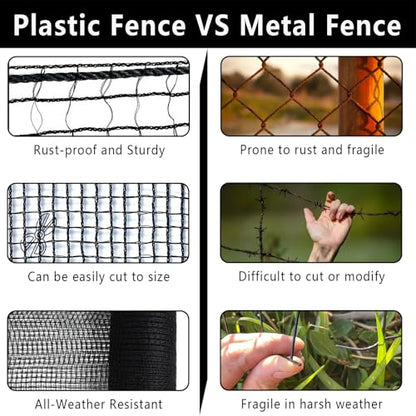 POYEE Deer Fence Netting 7x100ft Plastic Mesh Netting for Garden Protection - color: Black, size: 7x100ft