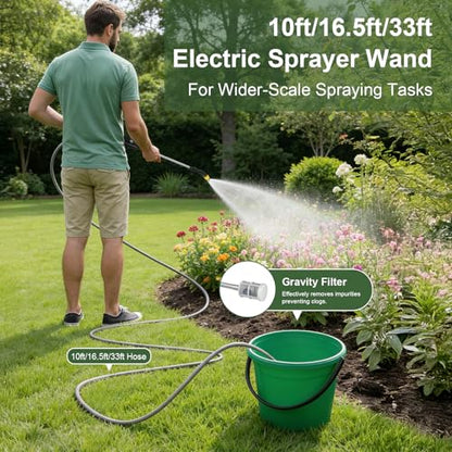 DZ Duozhan Battery Powered Sprayer Wand, Electric Garden Sprayer 9.8ft - size: 9.8feet