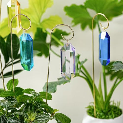 7 Pack Crystal Prisms Suncatcher Plant Stake for Indoor Window Sun Catchers - color: 7 Pack Colorful
