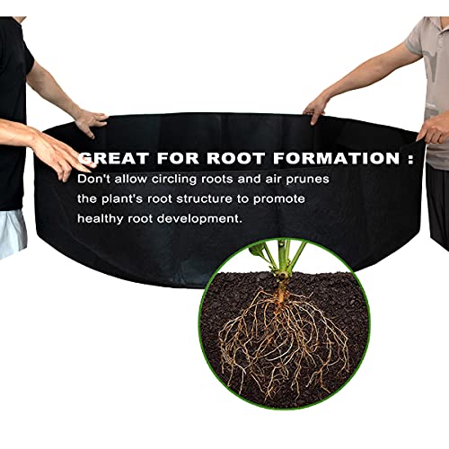 2-Pack 100 Gallon Large Non-Woven Grow Bags Reusable Thickened Durable Aeration Fabric Pot Black (100Gal_2Pcs) - color: 100gal_2pcs