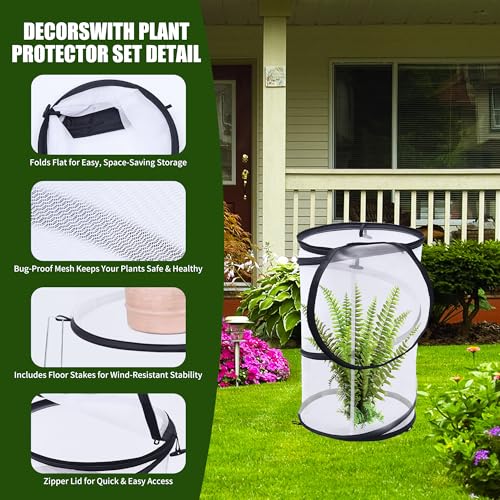 Plant Covers from Animals 20" H X 13" D, 4 PCS Garden Covers Cloches to Keep Animals Out for Outdoor Plants Protectors