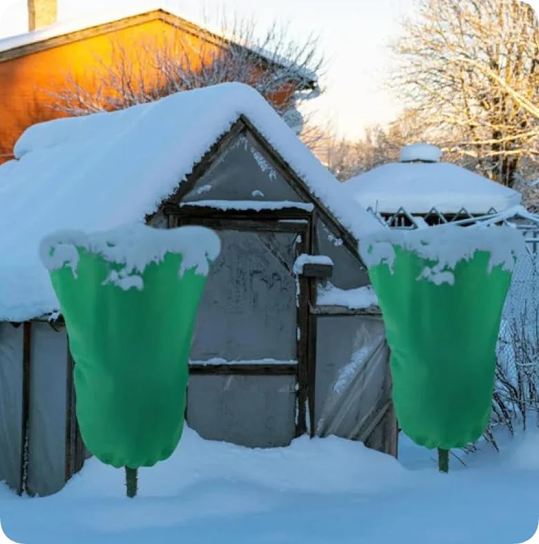 BADASS SHARKS Winter Plant Covers Protection Bag Non-Woven Shrub Against Cold Protecting Bags for Outdoor Garden Yard Plants Frost Pouches Tree Covers with Zipper Drawstring (31.5 * 47.2in-2PCS) - size: 31.5*47.2in-2PCS