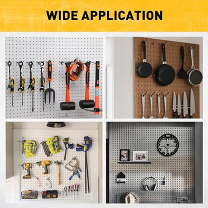 ELEAD 60-Piece 2 Inch Extra Thick Pegboard Hooks, Heavy Duty Peg Board Organizer Accessories, Peg Board Tool Hangers Fit for 1/4" Pegboard Hanging Tools Garage, Workshop, and Craft Storage - style: 60-Piece 2 Inch extra thick