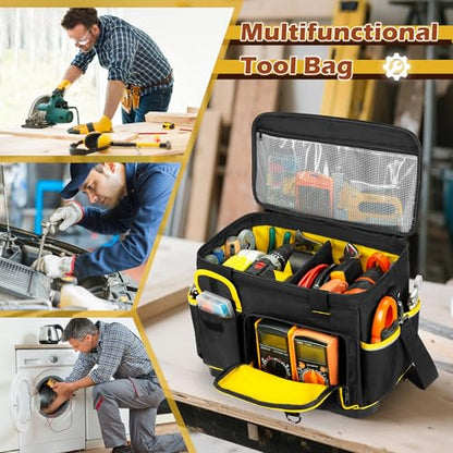 Marscamd 16-inch Tool Bag with Hard Bottom and a Detachable Divider