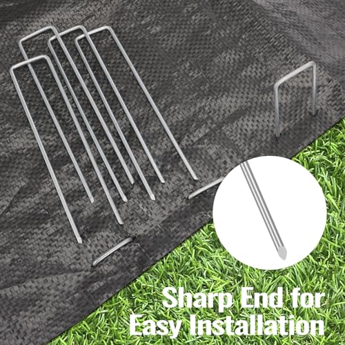 CEWOR 300 Pack Landscape Staples 6 Inch, 11 Gauge Garden Stakes - size: 6 Inch-300 Pack