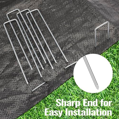 CEWOR 300 Pack Landscape Staples 6 Inch, 11 Gauge Garden Stakes - size: 6 Inch-300 Pack