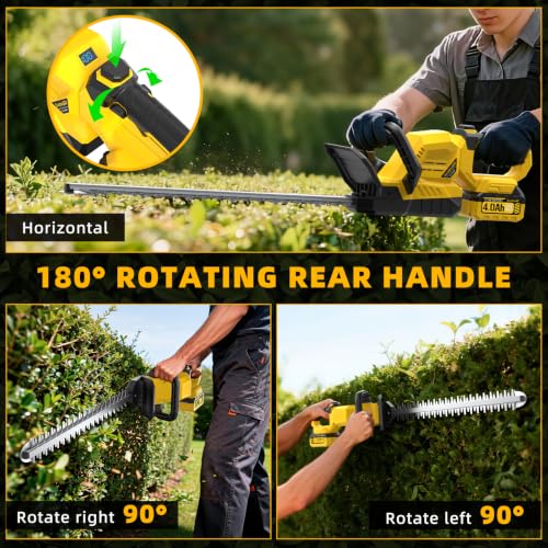 21-in 21V Cordless Battery Powered Electric Hedge Trimmer Yellow - color: Yellow
