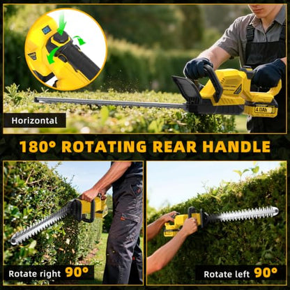 21-in 21V Cordless Battery Powered Electric Hedge Trimmer Yellow - color: Yellow
