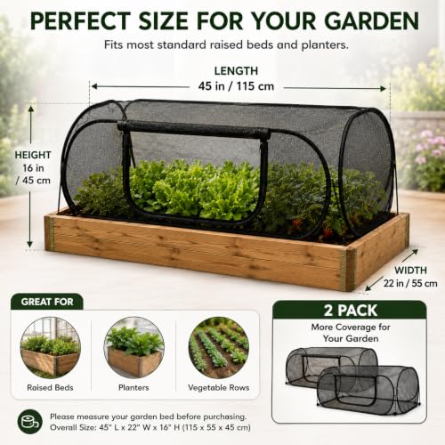 Planter Raiseds Bed Garden Covers, Garden Netting, 2 Pcs, 30% Sun Shade