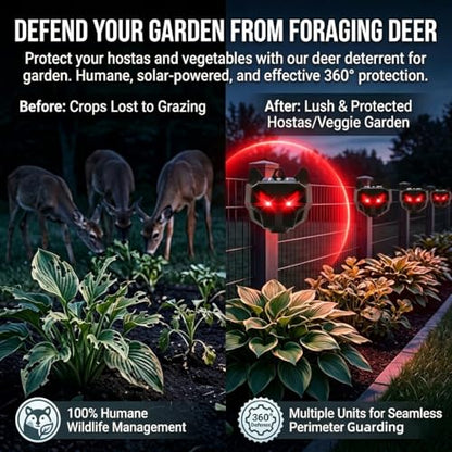 2026 Coyote Deterrent Solar Predator Eyes Animal Repellent Outdoor Red LED Predator Light Deterrent for Deer,Fox, Raccoon,Skunk, Night Sentry for Chicken Coop,Yard,Garden & Farm Protection,4 Pack