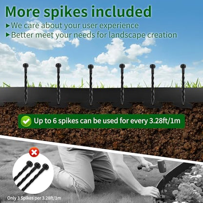 AggFencer Landscape Edging 4in Garden Edging Borders No Dig 164ft - color: Black, size: 4in x 164ft