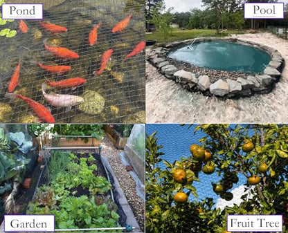JUNFLYING 10x30 Ft Pond Netting for Leaves, 1/2 in Fine Mesh Net Cover - size: 10x30ft