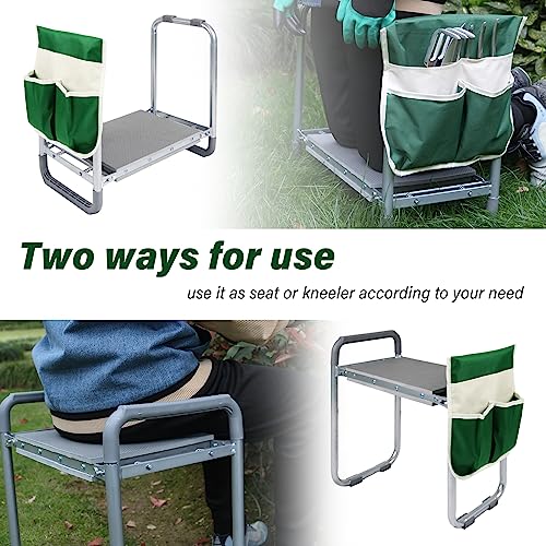 Multifunctional Garden Kneeler and seat Heavy Duty,Foldable Garden Bench for Kneeling and Sitting with Soft EVA Kneeling Pad and Large Tool Bag for Gardening Lovers - size: Style D