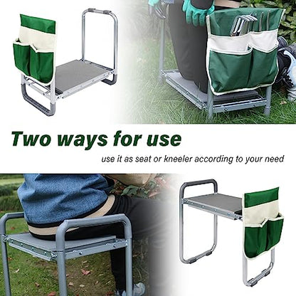 Multifunctional Garden Kneeler and seat Heavy Duty,Foldable Garden Bench for Kneeling and Sitting with Soft EVA Kneeling Pad and Large Tool Bag for Gardening Lovers - size: Style D