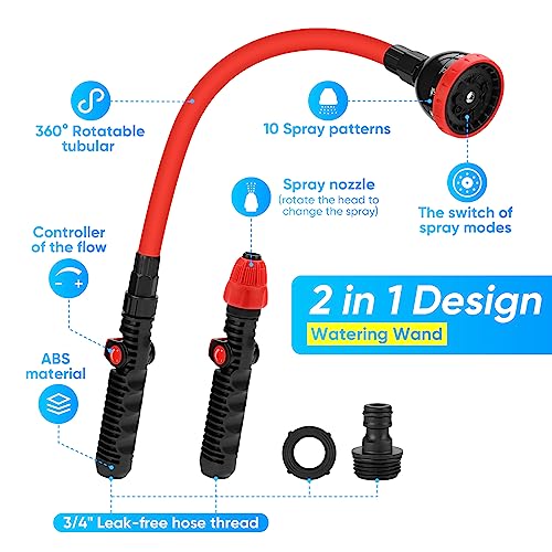 2 in 1 Bendable Watering Wand Heavy Duty for Garden/Car Cleaning