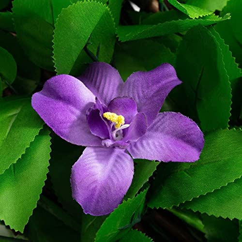 DOEWORKS Expandable Faux Ivy Trellis Fence, Patio Privacy Screen, 1 Pack - color: Purple Flowers, size: 16 x 45 in, 1 Panel