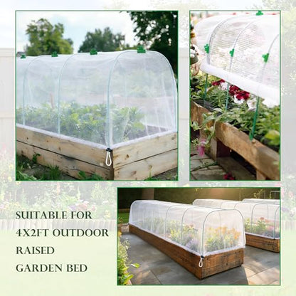 Fayoo Garden Netting Cover Kit with 60 Hoops & 20 Clips, 2 Pack