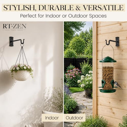 RTZEN Plant Hangers Outdoor or Indoor Heavy Duty Wall Bracket Hooks - size: 7.5 Inch, style: Shepherds Hooks