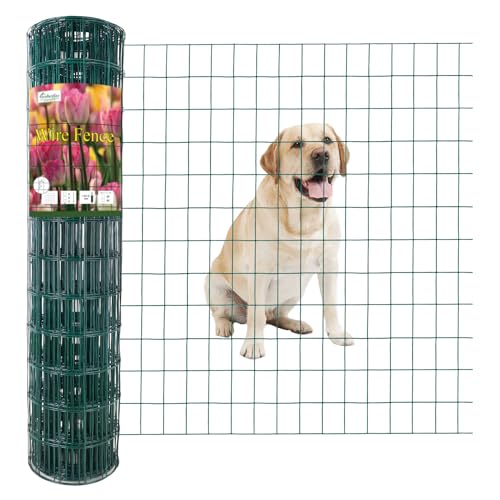 Green PVC Coated Welded Wire Fence 36" x 50' Roll, 2"x3" Mesh, 16 Gauge - color: Green, size: 2''x3'' 16GA 36''x50'