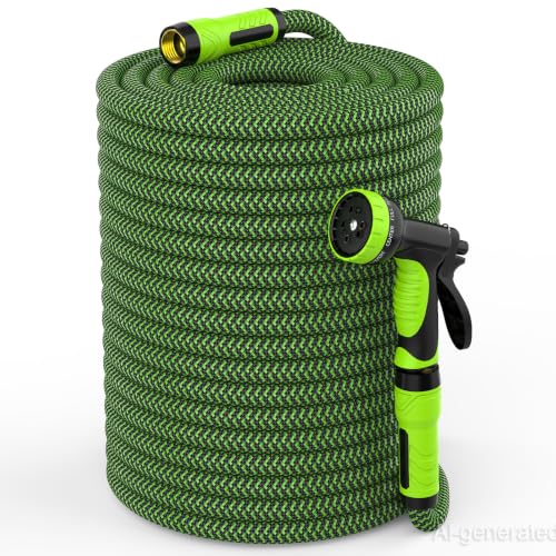 NON-EXPANDABLE Garden Hose 150ft x5/8'', Heavy Duty Flexible Water Hose with 10-Function Sprayer, Lightweight, Leak Proof, Durable Fabric Skin, Pressure Resistant for Yard, Outdoor - size: 150ft