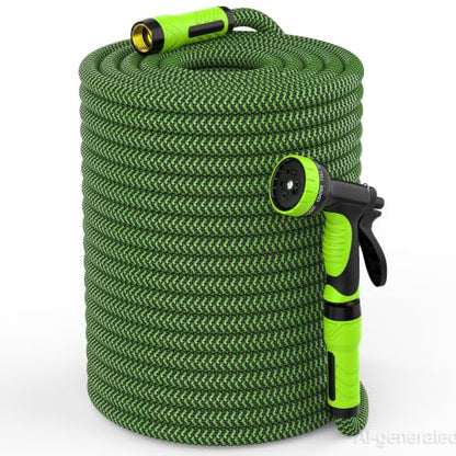 NON-EXPANDABLE Garden Hose 150ft x5/8'', Heavy Duty Flexible Water Hose with 10-Function Sprayer, Lightweight, Leak Proof, Durable Fabric Skin, Pressure Resistant for Yard, Outdoor - size: 150ft