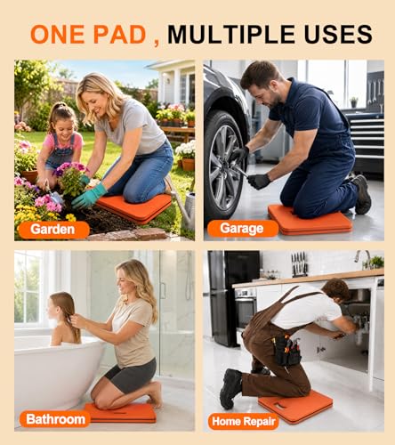 Garden Kneeling Pad, 1.2" Thick EVA Foam Knee Cushion for Gardening - color: Orange&Black