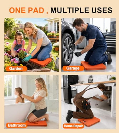 Garden Kneeling Pad, 1.2" Thick EVA Foam Knee Cushion for Gardening - color: Orange&Black