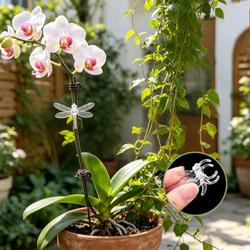 100pcs Plant Clips, Orchid & Dragonfly Clips Garden Support Clips for Climbing Vine, Flower and Orchid Plant Fixing