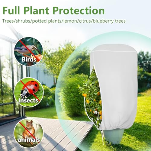 2 Pack Rounded Top Plant Covers Freeze Protection, 47"X72" Winter, White - size: White-47x72in-2PCS