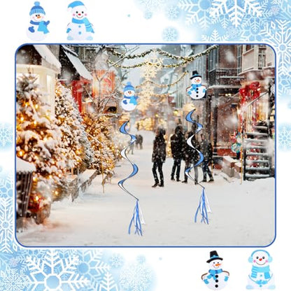 Beeveer 4 Pcs 51" Snowman Wind Socks Winter Outdoor Nylon Windsock - style: Sonwman