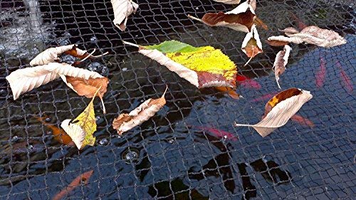 Pond H2o Black Premium Woven Nylon Pond Protection Net with Ground Fixing Stakes Size is 9 Foot by 6 Foot (3m x 2m), Water Garden Koi Fish Pond Cover Netting