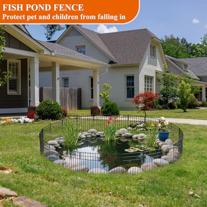 Garden Fence 6.2 FT x 17" H, Decorative Metal Border for Flower Beds - size: 6 Square Panels-6.2ft(L)x12.32"(W)
