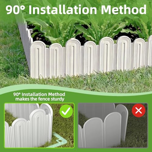 Vashly 20Pcs 20Ft Landscape Edging,6.5 Inch Garden Border with 20 Stakes