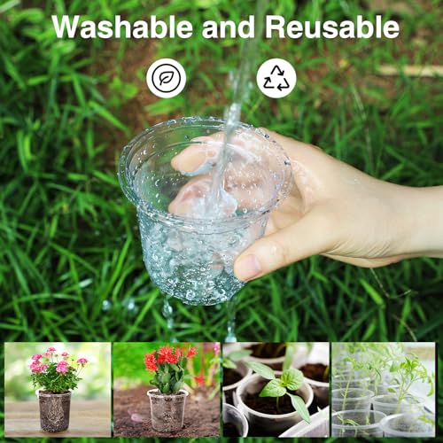 Bonviee Clear Nursery Pots with Drainage Holes, 4/5/7 Inch, 30-Pack - size: 4/5/7 Inch-30 Packs