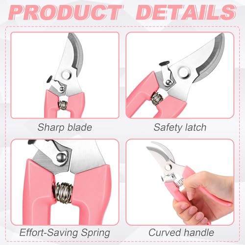 Chumia 30 Pack Garden Shears Flower Clippers for Plant Cutting, Pink - color: Pink