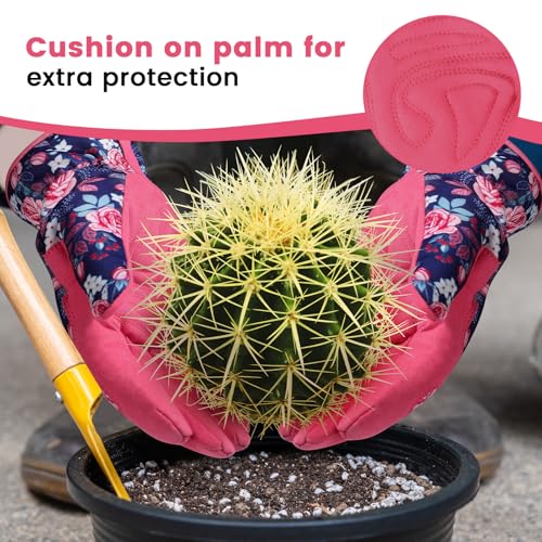 Gardening Gloves,Garden Gloves for Women Firm Grip Breathable Thorn Proof - color: Red