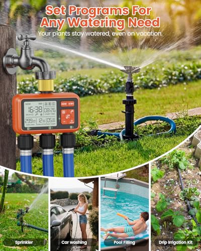 Sprinkler Timer 3 Zone with Brass Inlet Water Timer for Garden - size: 3 Outlet