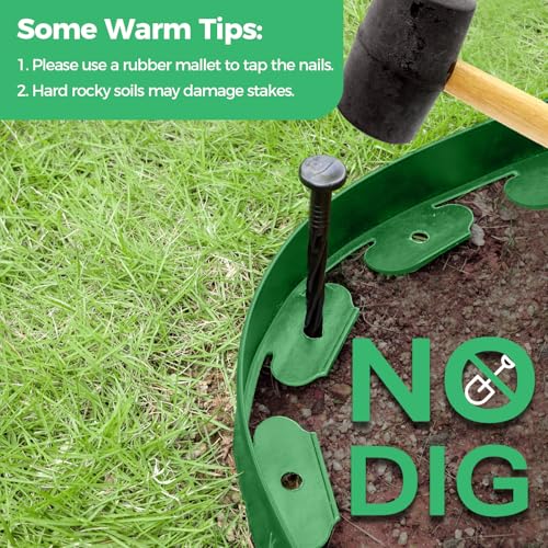 2-Inch x 50 FT Landscape Edging Border with 75 Stakes, Garden Edging Border Lawn Edging Border, Plastic Edging Border Flexible for Garden Flower Beds Lawn Yard Paver Pathway (Green) - color: Green, size: 2 In x 50 FT