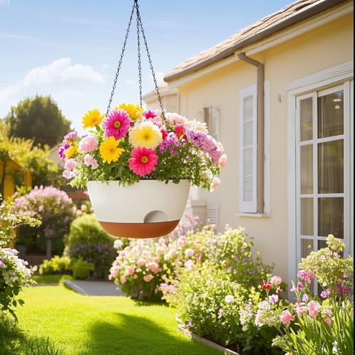 Hanging Planter, 12 Inch, White - color: White, size: 12 Inch