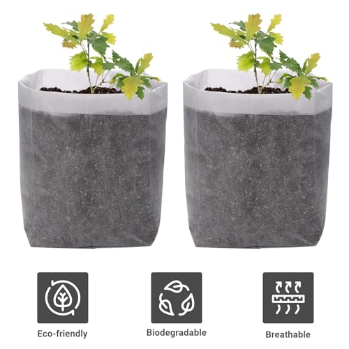 GREANER 12.6"x13.4" Seedling Bags, 25Pcs Nursery Growing Bags for Growing Vegetables, Fabric Pots for Seed Planting Succulents Vegetable Flower Potato Tomato - size: 12.6"x13.4"/25pcs