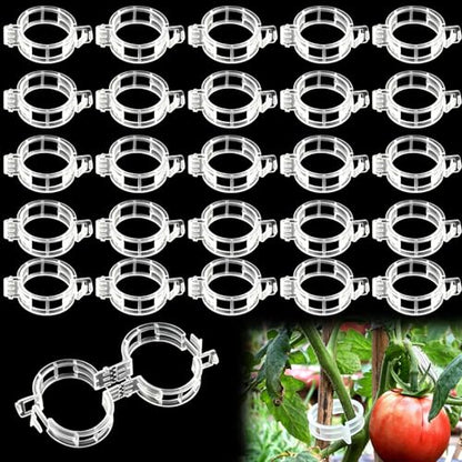120Pcs Plant Support Clips, Tomato Clips for Climbing Plants, Reusable Plastic Garden Trellis Clips for Vine Vegetables Grape Tomato Cucumber to Grow Upright Healthier ( - color: White