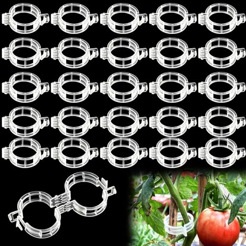 120Pcs Plant Support Clips, Tomato Clips for Climbing Plants, Reusable Plastic Garden Trellis Clips for Vine Vegetables Grape Tomato Cucumber to Grow Upright Healthier ( - color: White